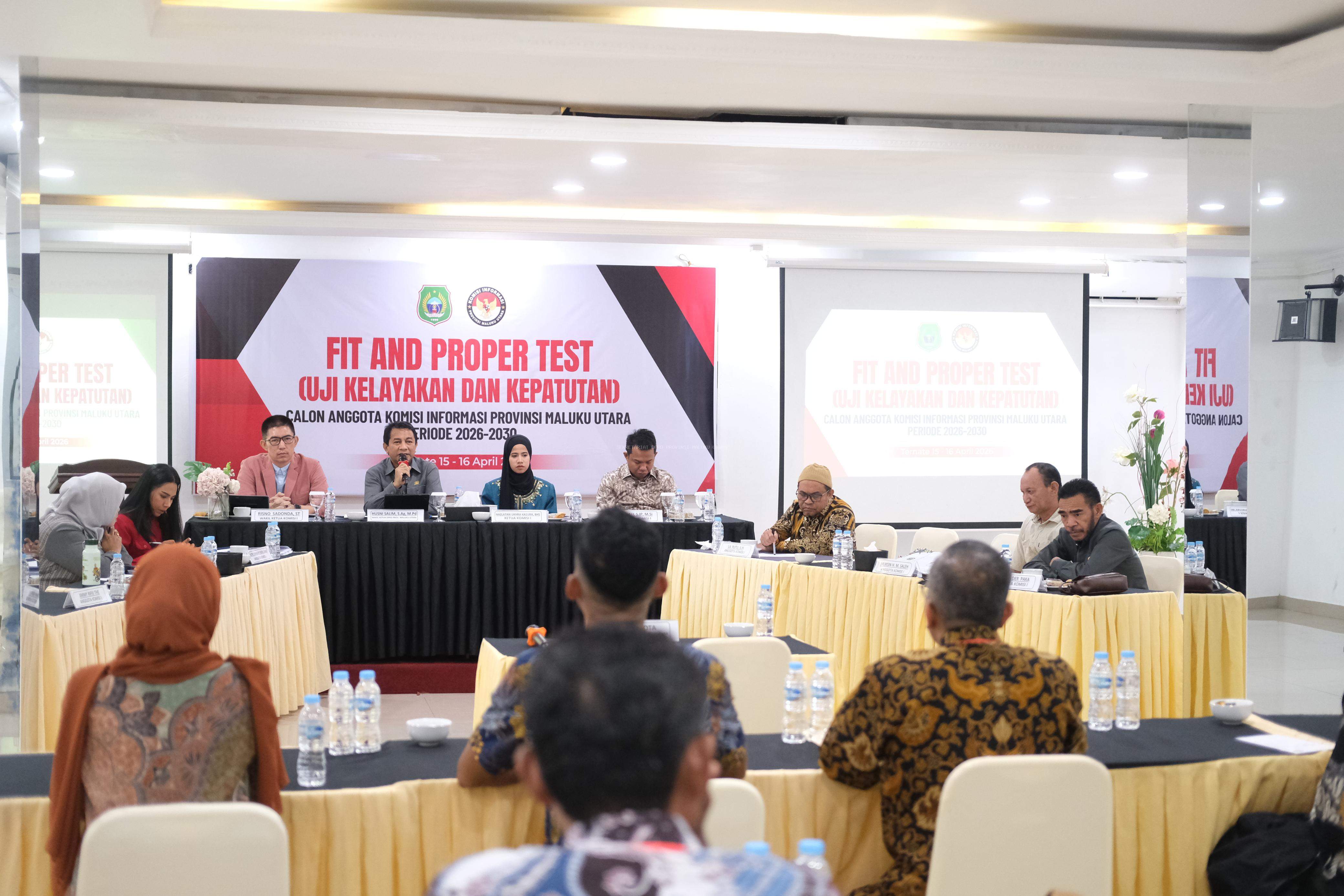 DPRD Provinsi Maluku Utara Uji Kelayakan dan Kepatutan (Fit and Proper Test) Calon Anggota Komisi Informasi Provinsi 